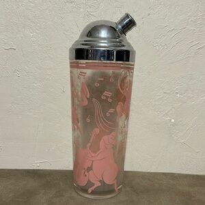 Vintage Hazel Atlas dancing pigs cocktail shaker.